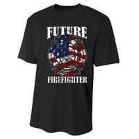 Future Firefighter USA Flag Theme For Birthday Performance Sprint T-Shirt