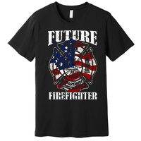 Future Firefighter USA Flag Theme For Birthday Premium T-Shirt