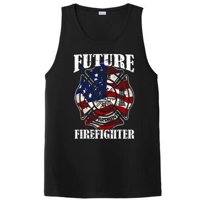 Future Firefighter USA Flag Theme For Birthday PosiCharge Competitor Tank