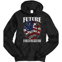 Future Firefighter USA Flag Theme For Birthday Tie Dye Hoodie