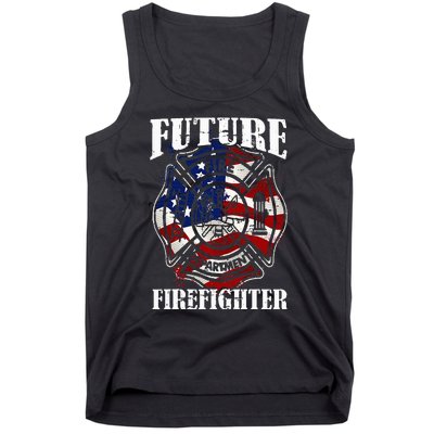 Future Firefighter USA Flag Theme For Birthday Tank Top