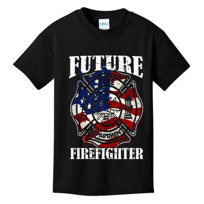 Future Firefighter USA Flag Theme For Birthday Kids T-Shirt