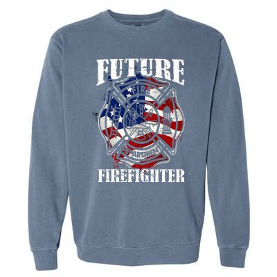 Future Firefighter USA Flag Theme For Birthday Garment-Dyed Sweatshirt