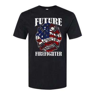 Future Firefighter USA Flag Theme For Birthday Softstyle CVC T-Shirt