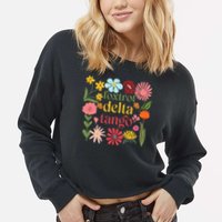 Funny  Cropped Pullover Crew