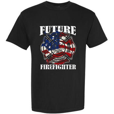 Future Firefighter USA Flag Theme party  Garment-Dyed Heavyweight T-Shirt