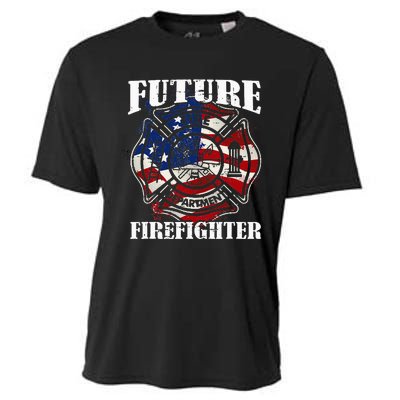 Future Firefighter USA Flag Theme party  Cooling Performance Crew T-Shirt