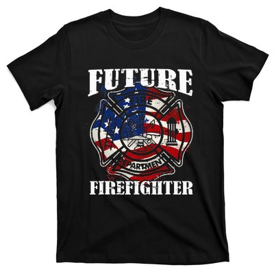 Future Firefighter USA Flag Theme party  T-Shirt