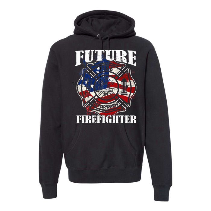 Future Firefighter USA Flag Theme party  Premium Hoodie