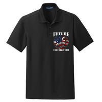 Future Firefighter USA Flag Theme party  Dry Zone Grid Polo