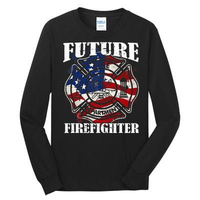 Future Firefighter USA Flag Theme party  Tall Long Sleeve T-Shirt