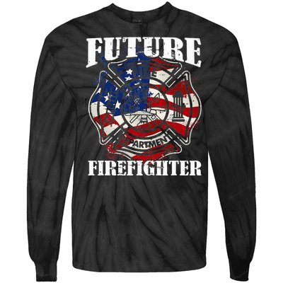 Future Firefighter USA Flag Theme party  Tie-Dye Long Sleeve Shirt