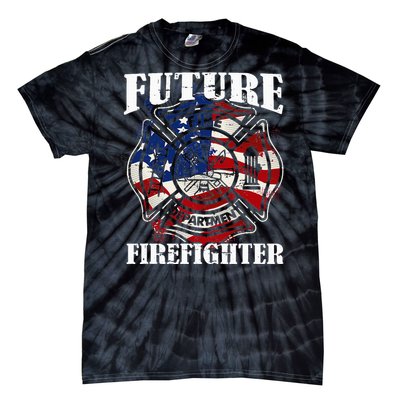 Future Firefighter USA Flag Theme party  Tie-Dye T-Shirt