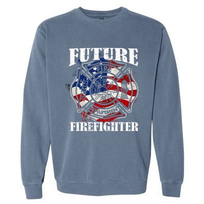 Future Firefighter USA Flag Theme party  Garment-Dyed Sweatshirt