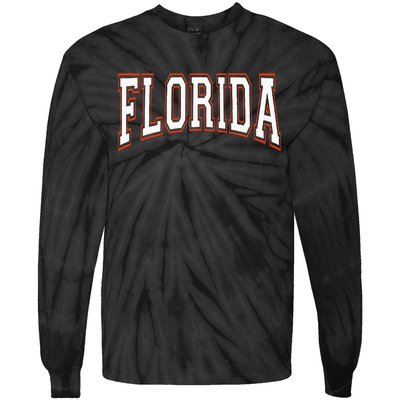 Florida Fl United States Font Tie-Dye Long Sleeve Shirt