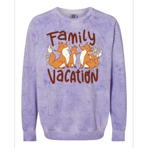 Fox Family Vacation Colorblast Crewneck Sweatshirt