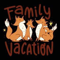Fox Family Vacation Drawstring Bag