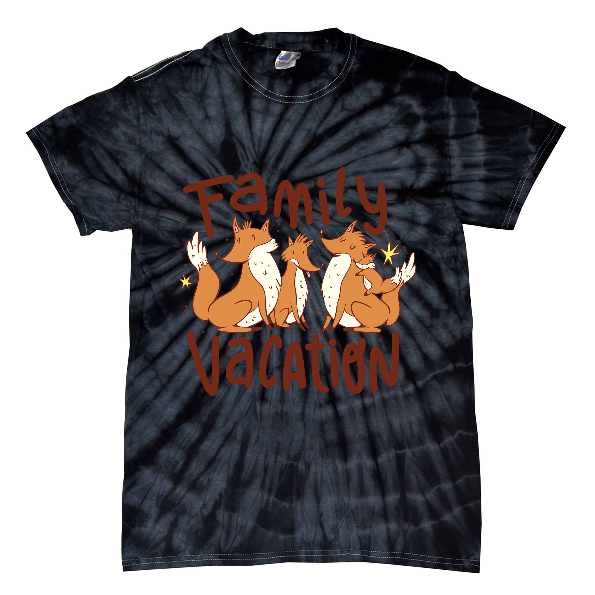 Fox Family Vacation Tie-Dye T-Shirt