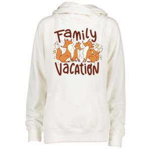 Fox Family Vacation Womens Funnel Neck Pullover Hood