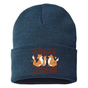 Fox Family Vacation Sustainable Knit Beanie