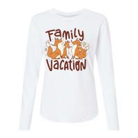 Fox Family Vacation Womens Cotton Relaxed Long Sleeve T-Shirt