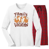 Fox Family Vacation Women's Long Sleeve Flannel Pajama Set 