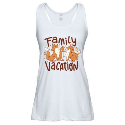 Fox Family Vacation Ladies Essential Flowy Tank