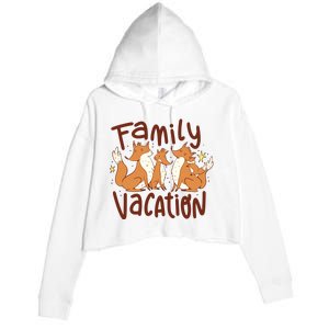 Fox Family Vacation Crop Fleece Hoodie