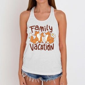 Fox Family Vacation Women's Knotted Racerback Tank