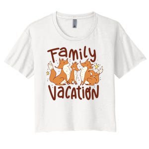 Fox Family Vacation Women's Crop Top Tee