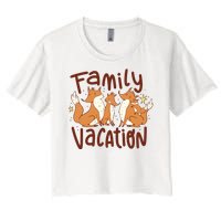 Fox Family Vacation Women's Crop Top Tee