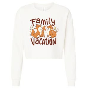 Fox Family Vacation Cropped Pullover Crew