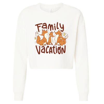 Fox Family Vacation Cropped Pullover Crew