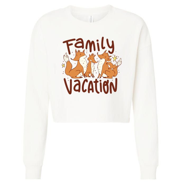 Fox Family Vacation Cropped Pullover Crew