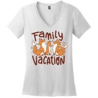 Fox Family Vacation Women's V-Neck T-Shirt