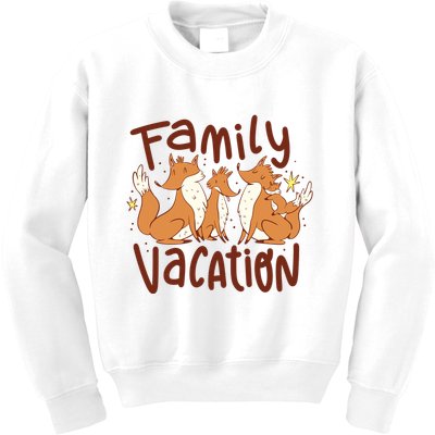 Fox Family Vacation Kids Sweatshirt