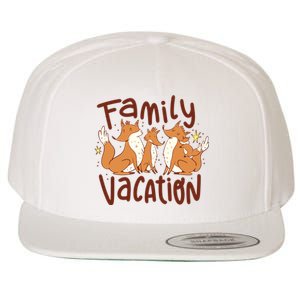 Fox Family Vacation Wool Snapback Cap