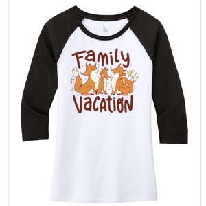 Fox Family Vacation Women's Tri-Blend 3/4-Sleeve Raglan Shirt