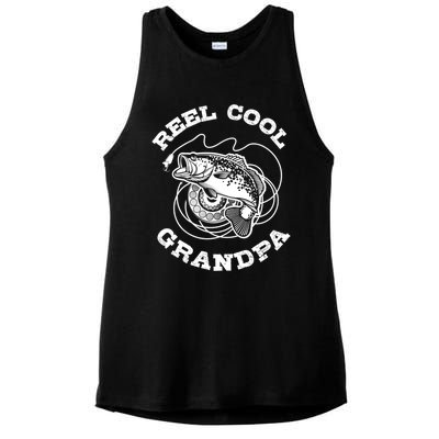 Fishing Fish Vintage Reel Cool Grandpa Gift Ladies PosiCharge Tri-Blend Wicking Tank