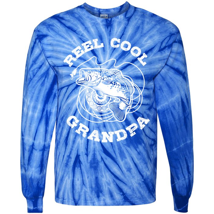 Fishing Fish Vintage Reel Cool Grandpa Gift Tie-Dye Long Sleeve Shirt