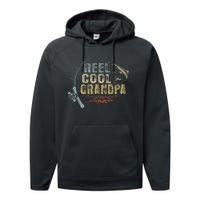 Funny Fishing Vintage Reel Cool Grandpa Gift Performance Fleece Hoodie