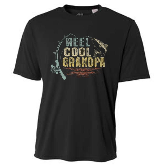 Funny Fishing Vintage Reel Cool Grandpa Gift Cooling Performance Crew T-Shirt