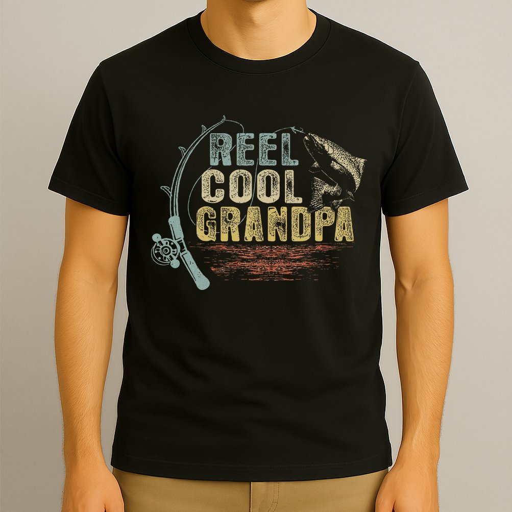 Funny Fishing Vintage Reel Cool Grandpa Gift T-Shirt