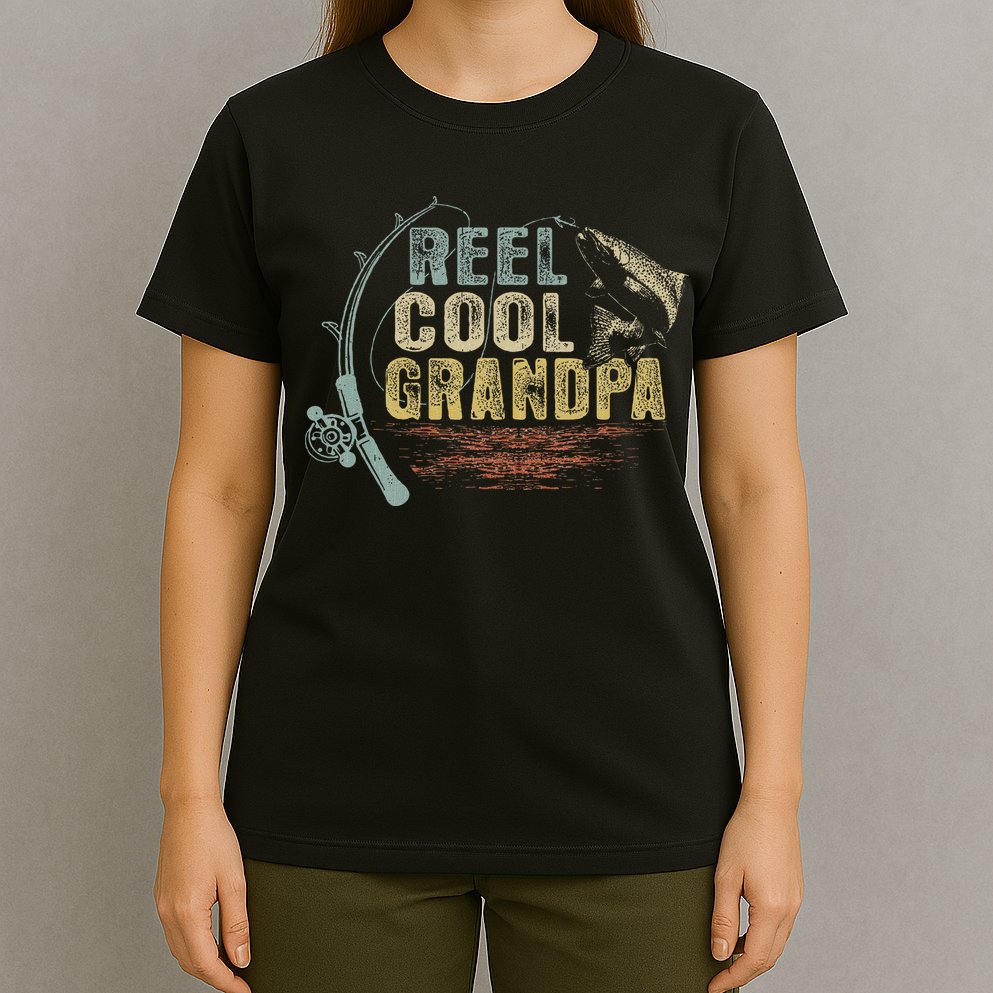 Funny Fishing Vintage Reel Cool Grandpa Gift T-Shirt