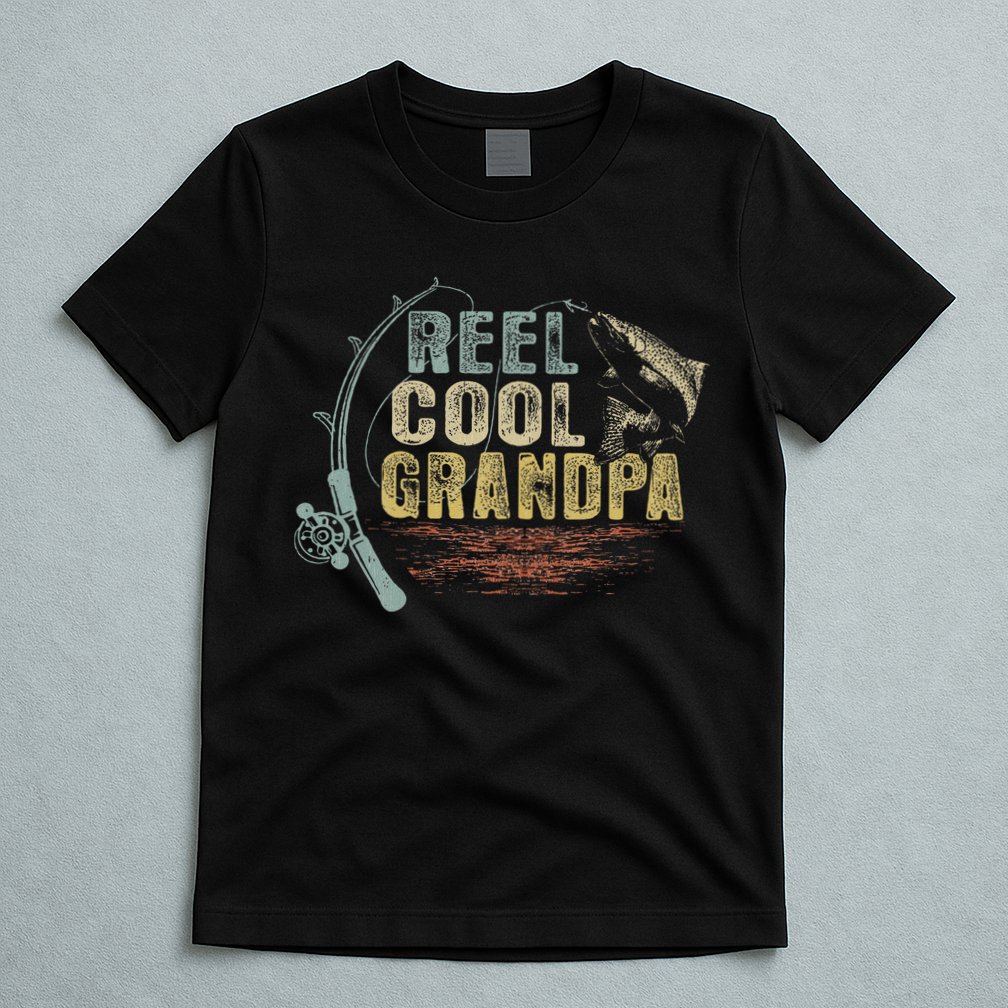 Funny Fishing Vintage Reel Cool Grandpa Gift T-Shirt