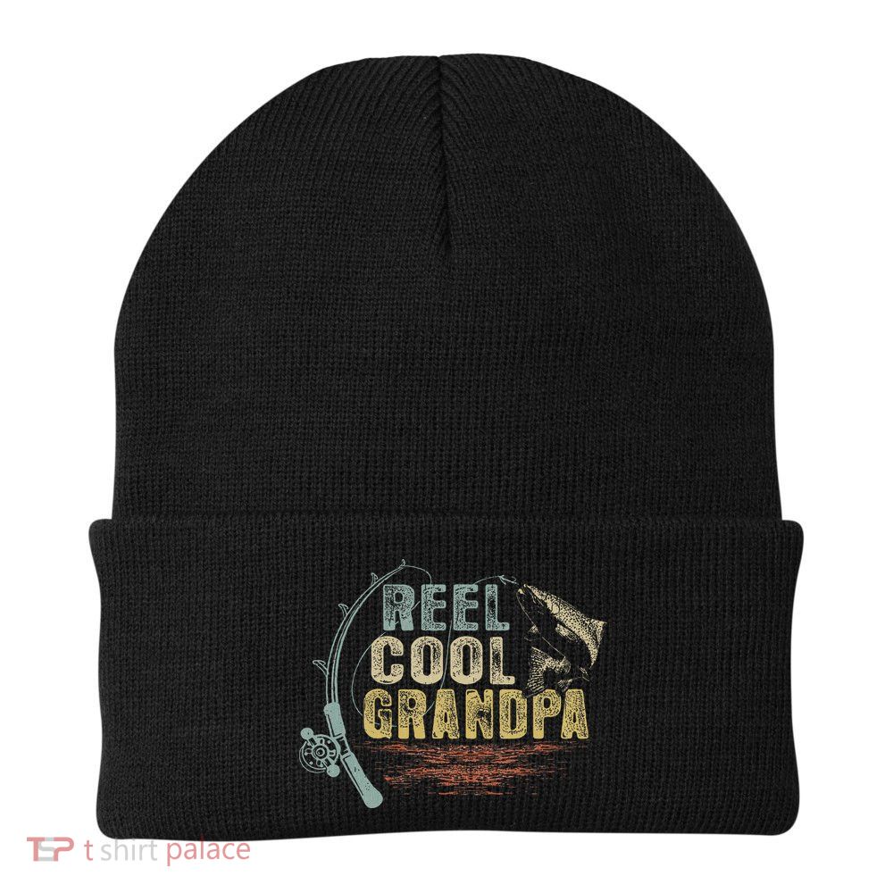 Funny Fishing Vintage Reel Cool Grandpa Gift Beanie