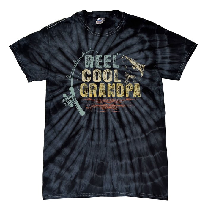 Funny Fishing Vintage Reel Cool Grandpa Gift Tie-Dye T-Shirt