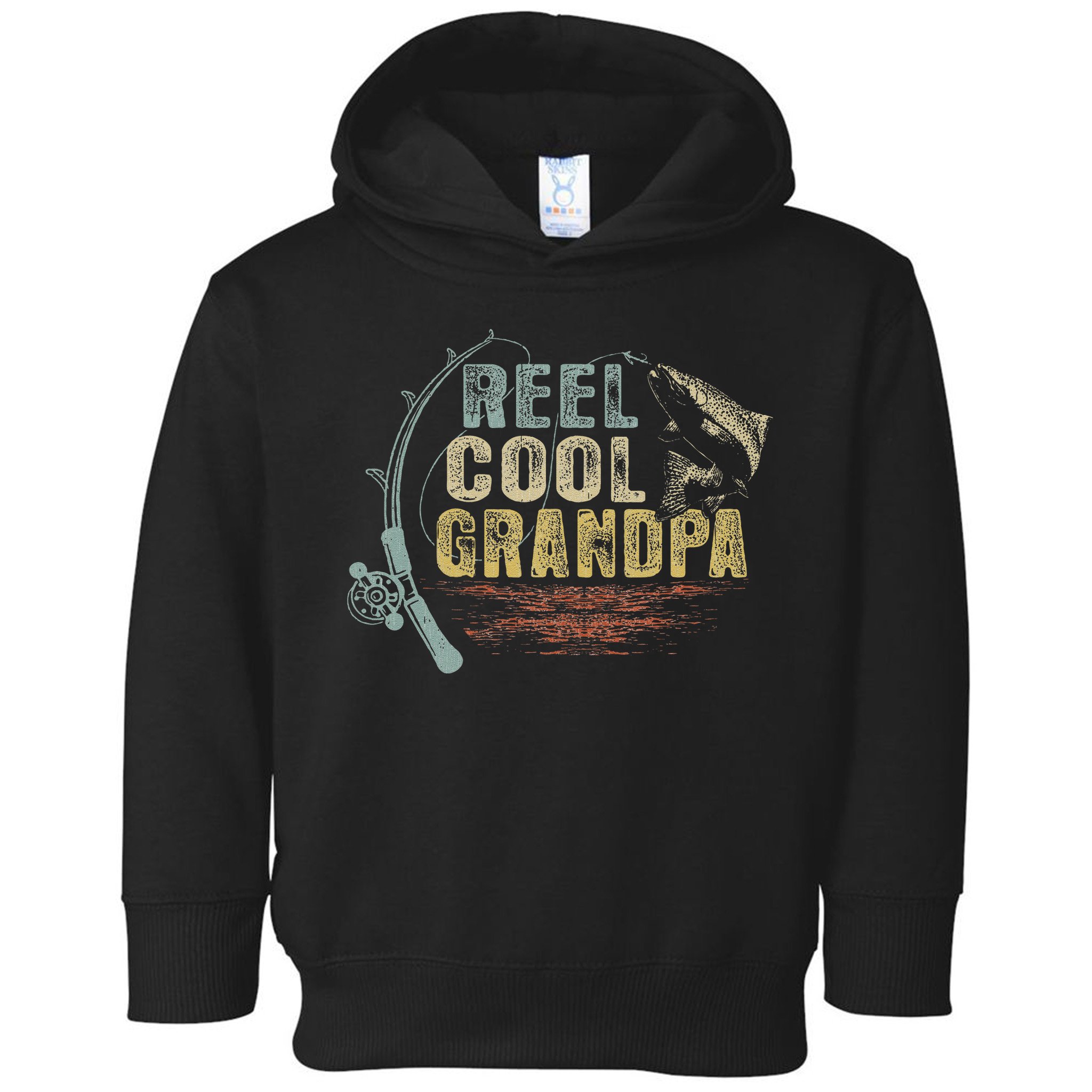 Funny Fishing Vintage Reel Cool Grandpa Gift Toddler Hoodie