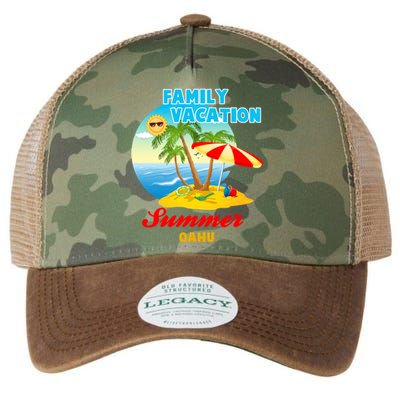 Funny Family Vacation Summer Oahu 2024 Beach Trip Gift Legacy Tie Dye Trucker Hat