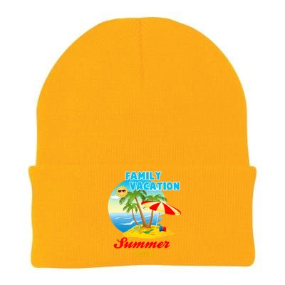 Funny Family Vacation Summer Oahu 2024 Beach Trip Gift Knit Cap Winter Beanie